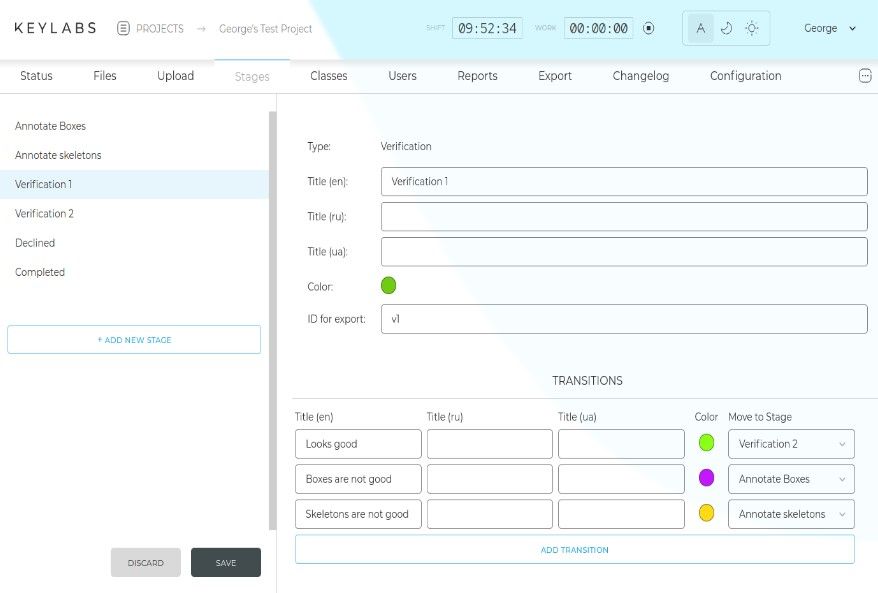 workflow configuration